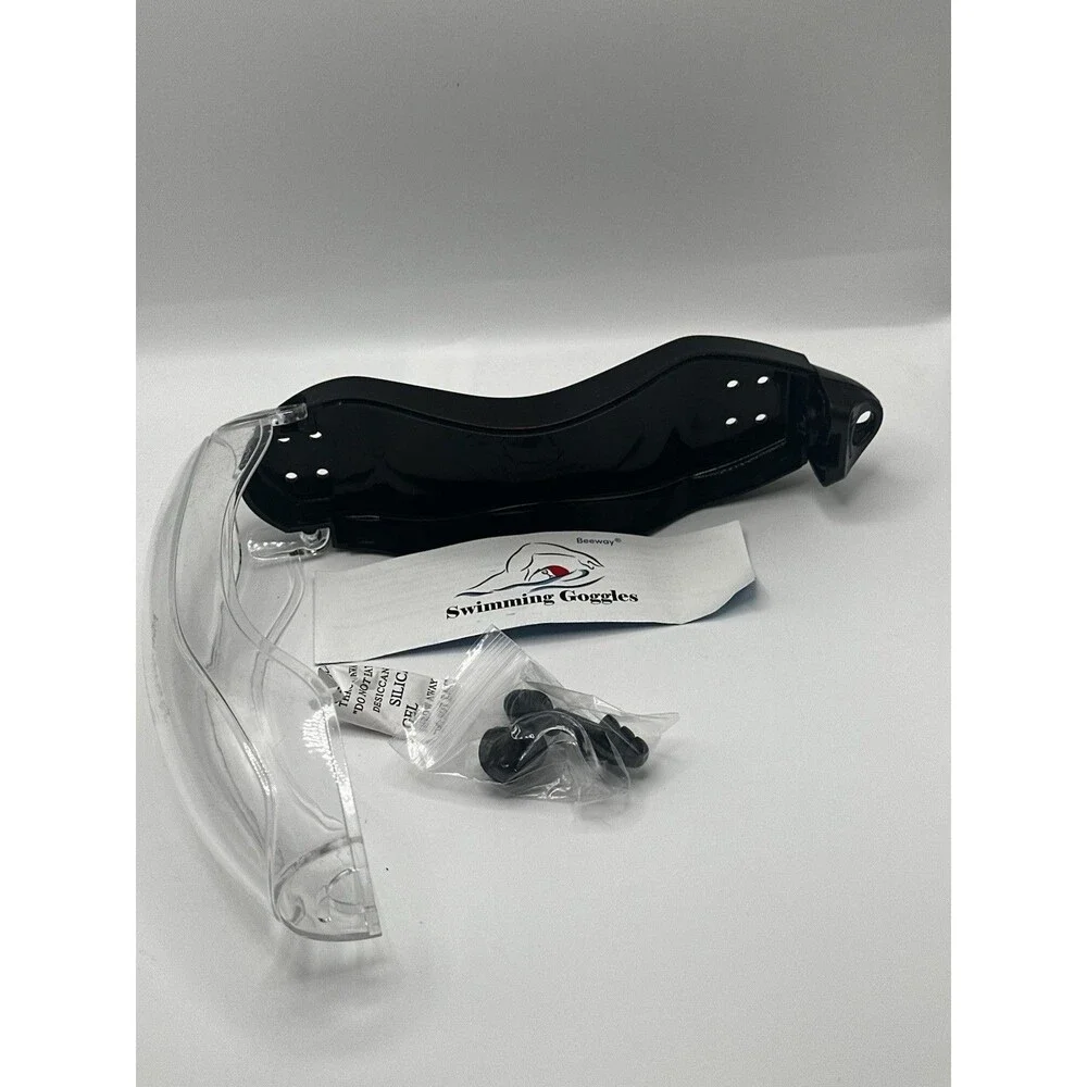 Beeway Swimming Goggles Hard Case Only w/ Strap Ear Plugs Nose Clip NEW
